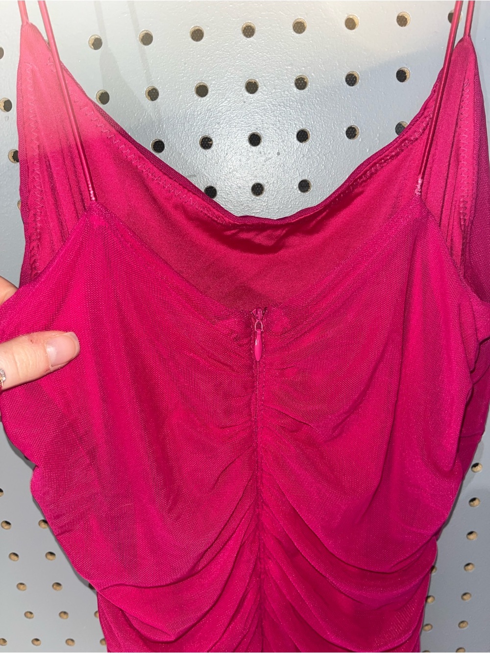 Fuschia Bodycon Ruched Dress - Picture 4 of 7